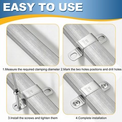 12pcs Square Pipe Clamp, 20x40mm U Shaped Tube Strap Clamp with Screws