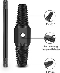 Screw Extractor-Damaged Water Pipe Removal Tool with 1/2 Inch and 3/4 Inch Valve