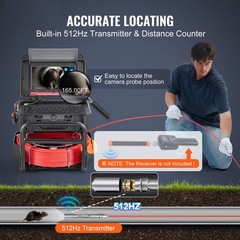 Uimoso Sewer Camera 165 ft/50m Self-Leveling Drain Camera with 10.1&Prime; Touchscreen