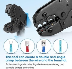 Heat Shrink Connector Crimping Tool &ndash; Ratchet Wire Crimper Pliers &ndash; Blue 30C