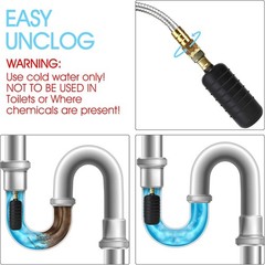 3PCS Drain Bladder Unclogger Main Sewer Line,Water-Powered Drain Cleaning Bla&hellip;