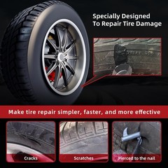 Tire Repair Kit Glue 100ml Rubber Nail 20 PCS Plug Screw Garage Fast Set