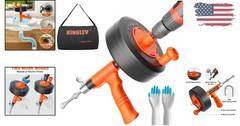 Durable 25ft Drain Auger with Carry Bag & Gloves &ndash; Efficient Home Drain Cleaning