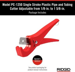 Ridgid PC-1250 1/8-Inch to 1-5/8-Inch Plastic Pipe Cutter &ndash; Ergonomic Efficiency