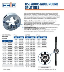 10161258 1/213 Adjustable Round Split Die 11/2 Inch OD Hardware Tool