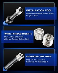 Orion Motor Tech Thread Repair Kit 3/8&Prime;-16 Internal Thread Repair Set