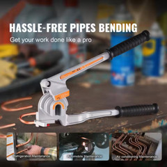 Pipe Tube Bender, 1/4 In., 3/8 In., 1/2 In. O.D., 3 in 1-Manual Level Tube Bende