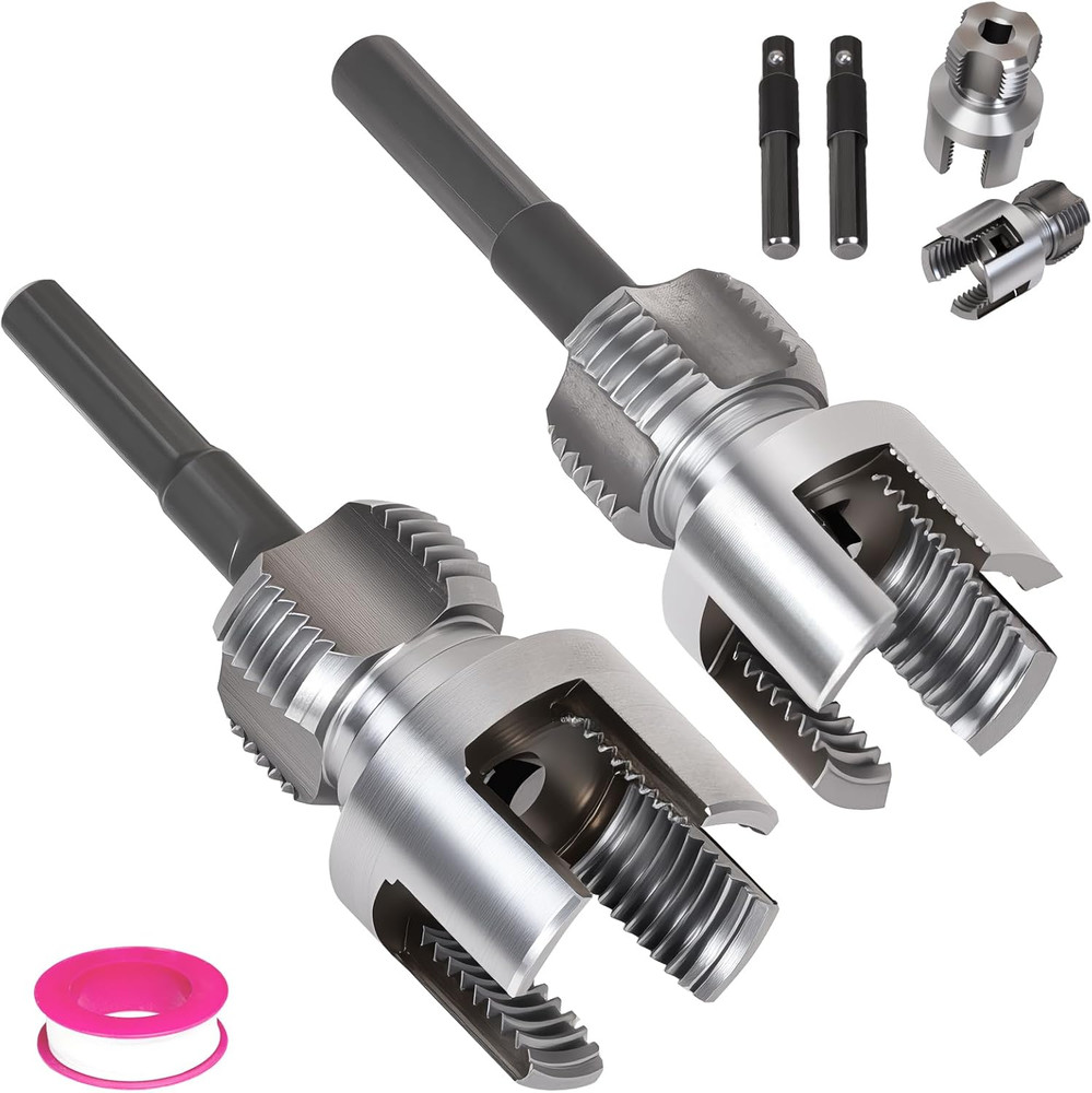 2PCS PVC Pipe Threader 1/2&Prime; 3/4&Prime; Internal External Tool