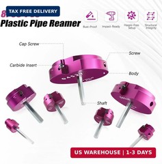 PVC Pipe Reamer Kit 8 PCS 1/2&Prime; 3/4&Prime; 1&Prime; 1-1/4&Prime; 1-1/2&Prime; 2&Prime; 3&Prime; 4&Prime; for SCH 40 PVC CPV