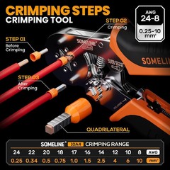 SOMELINE Ratchet Pliers for Ferrule Crimping Tool, 23 Sizes AWG23-7 Wire Ends