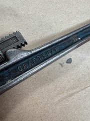 Vintage Craftsman 10&Prime; Pipe Wrench Adjustable Jaw Heavy Duty USA Made Plumbing