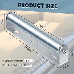4 Sets 1.5&rdquo; Diameter Conveyor Rollers with Stands 10&rdquo; silver
