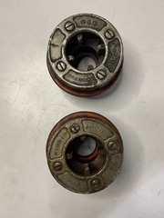 Lot of THREE (3) RIDGID 1&Prime; Die-Head Pipe Threaders (USED) 12R