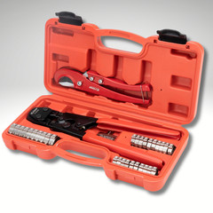 PEX Clamp Tool Kit 3 8-1 w Rings & Tubing Cutter &ndash; All-in-one Crimping Set