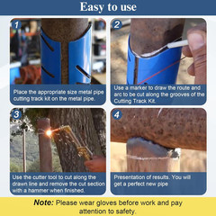 Magnetic Pipe Cutting Guide Kit &ndash; 6 Pieces for 45&deg;, 90&deg;, 22.5&deg; Cuts