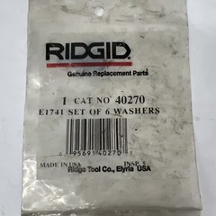 RIDGID 40270 Washer, PKG of 6 Washers &ndash; For 300/300A & 535 Threader