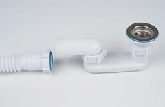 Bath Shower Drain Low Profile p Trap 1 1/2&Prime; Flat Kit for White