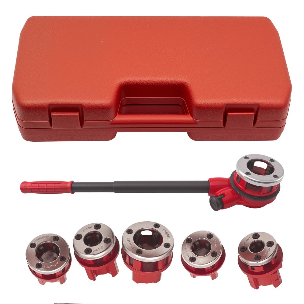 Ratcheting Pipe Thread Threader Die Hinge Plate Head Handle Tool Set 1/2&rdquo; new