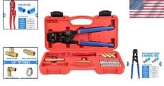 PEX Clamp Tool Kit with 20 Rings, 12 Fittings