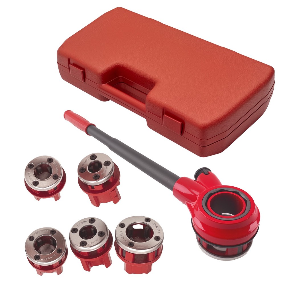 Ratcheting Pipe Threading Threader Die Bar Head Handle Tool Set 1/4&rdquo; 3/4&rdquo;