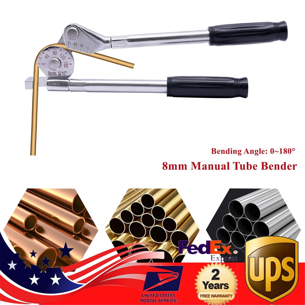 8mm 5/16 in Manual Bench Bending Machine Tube Bender Pipe Bender 0~180&deg;