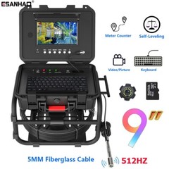 9&Prime; 50M Pipe Sewer Inspection Camera with 512hz Self-leveling Keyboard Input IP68