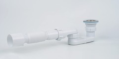 Bath Shower Drain Low Profile p Trap 1 1/2&Prime; Flat 1.5 inches, White