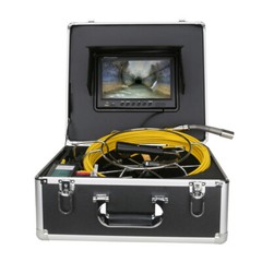 9&Prime; Self-Leveling Pipe Drain Industrial Endoscope Sewer Inspection Camera DVR 50M