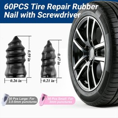 Tire Repair Rubber Nail Kit, Premium Spiral Screw-in Tire Plugs with 2 Sizes,&hellip;