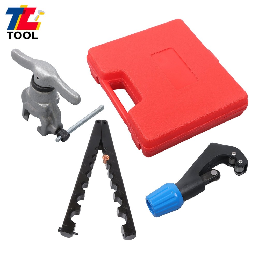 7 Dies 3/16-3/4 In Eccentric Flaring Tools Set Tube Flaring Tube Cutter Kit 45&deg;