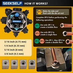 Professional Brake Line Flaring Tool Kit for 45 Degree Single, Double and Bub&hellip;