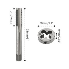 M10 x 1mm Tap and M10 x 1mm Die Metric Right Hand Thread HSS Right Hand Threa
