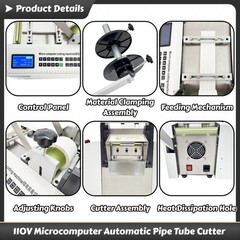 110V Automatic Microcomputer Pipe Cutter Plastic Tube PE Hose Cutting Machine