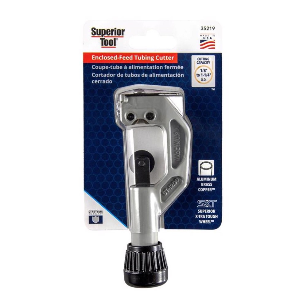 Superior Tool 35219 Black/Silver Tube Pipe Cutter