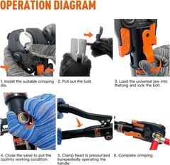 Hydraulic Copper Press Tool, Pex Crimping Tool with 1/2&Prime;, 3/4&Prime;, 1&Prime; Dies for Copp