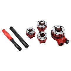 Portable Pipe Threader Set with Case 4 Hinge Plate Heads Pipe Threading Tool Set