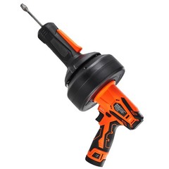 12V Cordless Drain Auger 25FT Auto Feed for 3/4-2in Pipes