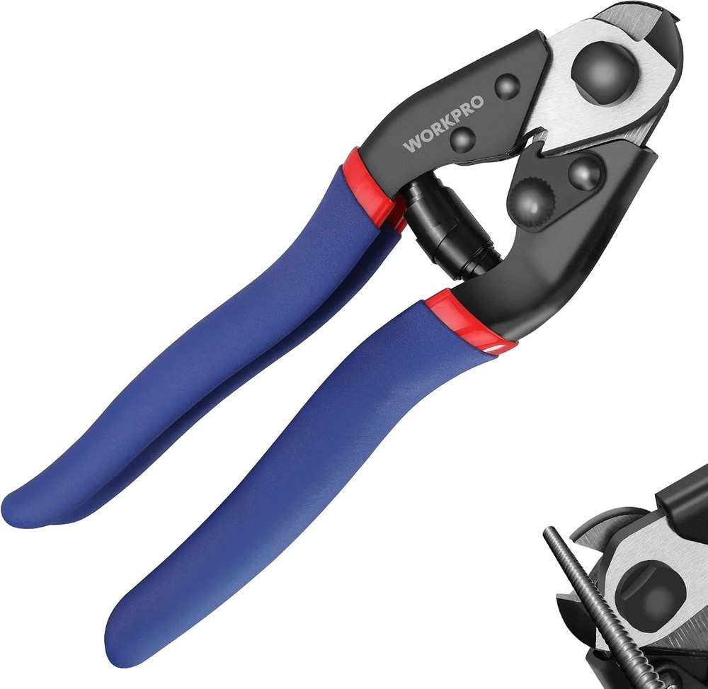 Cable Cutter, 7-1/2 Inch Heavy Duty Wire Rope Cutter | CR-V Steel Wire Cable wit