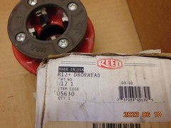 Reed Mfg &ndash; 05630 &ndash; DHR12 1NPT &ndash; 1&Prime; NPT R12+ Drophead &ndash; HSS High Speed Steel