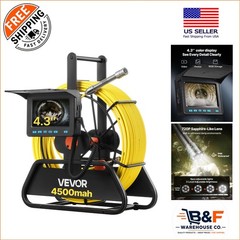 4.3&rdquo; Drain Inspection Camera with 6 LEDs & 4500mAh Battery for Pipe Inspections