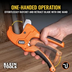 Klein Tools 50063 Ratcheting PVC Pipe Cutter, Cuts 1-1/4-Inch I.D. PVC,&hellip;