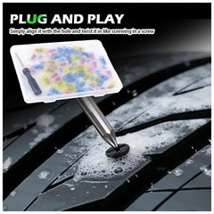 60 PCS Screw Type Tire Plug Kit Rubber Nail 4Size Tires Plugs Screwdrivers