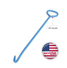 Manhole Cover Hook, 36&Prime; Solid Hex shape steel, Angled handle, Pointed tip, USA