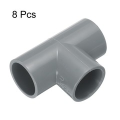 8pcs PVC Fitting 1/2&Prime; 3 Ways Connector Build Grade Pipe Coupling, Grey