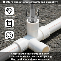 3 Pcs Pipe Threading Tool, Dual-Function Integrated Internal & External Thread C