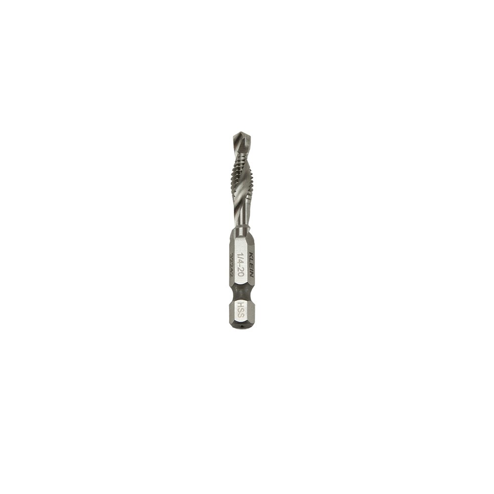 Klein Tools 32242 Drill Tap 1/4-20 High Speed Steel 1/4in Hex Shank
