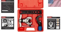 Flaring Tool Set & Tube Cutter Steel 7 Dies 3/16-3/4in HVAC Refrigeration Kit