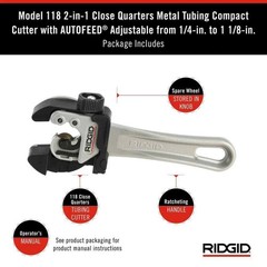 RIDGID 118 2-in-1 Close Quarters AUTOFEED 1/4 in.-1-1/8 in. Metal Tubing