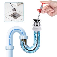 118&rdquo; Drain Snake Flexible Claw Grabber Tool W/ Gloves for Sink Shower Hair Clog