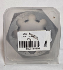 Drill America M36 X 1.5 Carbon Steel Hex Rethreading Die, DWTSMH36X1.5